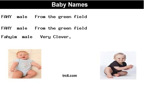 fahy baby names